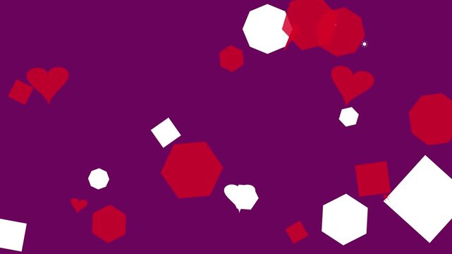 Animated shapes in a colorful hipster memphis style create a dynamic background loop