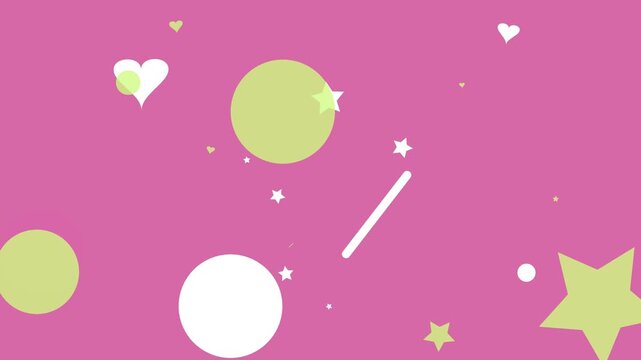 Vibrant geometric shapes animating in a colorful hipster memphis style background loop