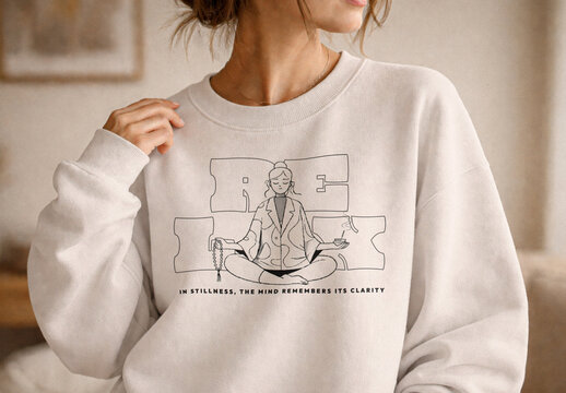 Women&rsquo;s Crewneck Sweatshirt Mockup