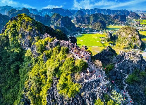 Krast landscape at the Dragon Hill near Ninh Binh, Vietnam.
