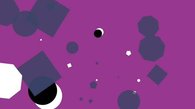 Animated geometric shapes in a colorful hipster memphis style background