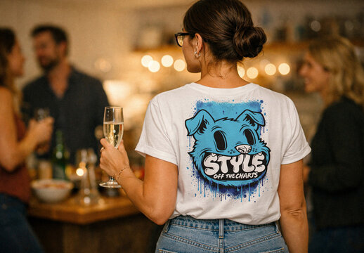 Women&rsquo;s White T-Shirt Mockup