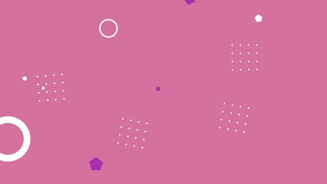 Vibrant background featuring a colorful hipster memphis style with moving geometric shapes