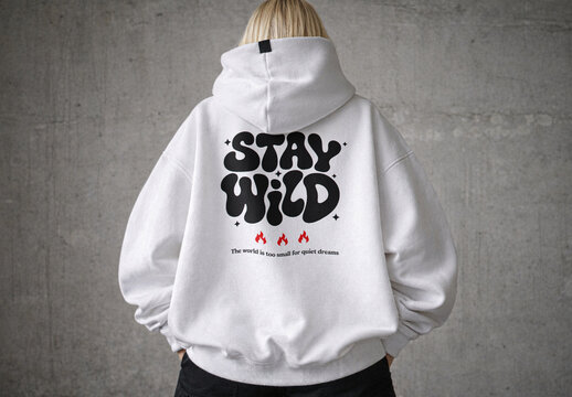 White Oversized Hoodie Mockup