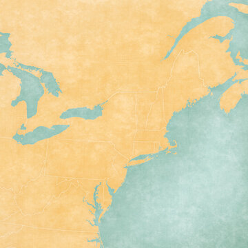 Map of Northeastern United States - Blank map
