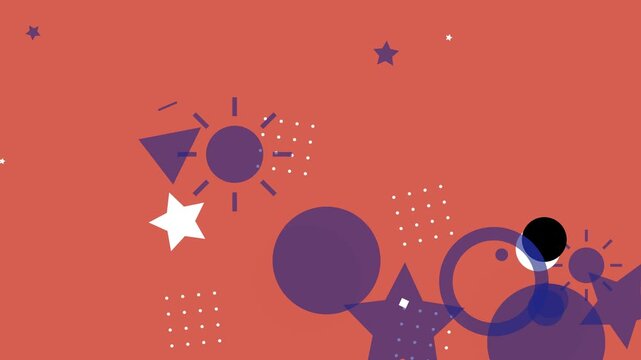 Dynamic motion graphics with a colorful hipster memphis style for artistic presentations