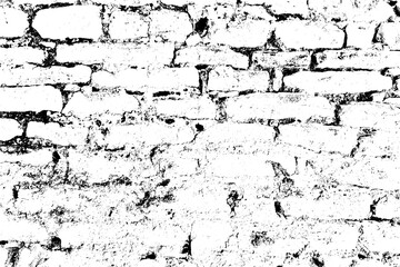 Obraz premium Black and white background with a weathered, dirty, and stained, aged stone wall texture.