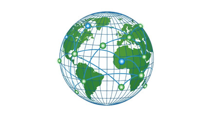 Obraz premium Global Network Connection on a Digital Earth