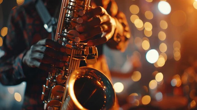 Jazz musician playing saxophone