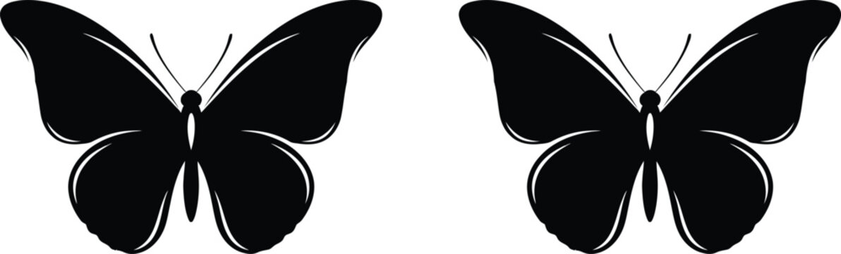 Minimalist Butterfly Icons for Logo and Graphic Design