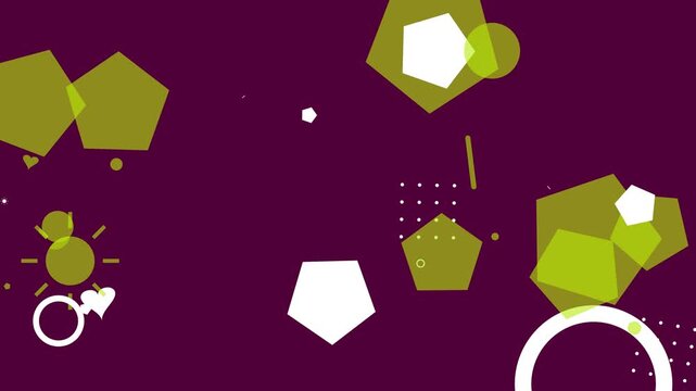 Geometric background with colorful hipster memphis style shapes on dark purple