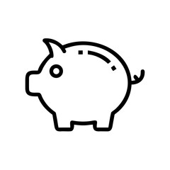 Obraz premium A simple black and white illustration of a piggy bank in a minimalist line art style