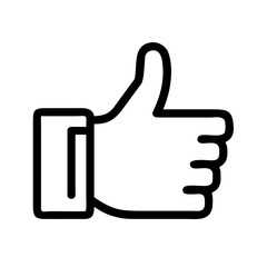 Obraz premium A minimalist thumbs up icon in a simple black line art style on a white background