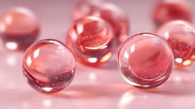 Pink glass beads, transparent pink beads, shiny beads, bead collection