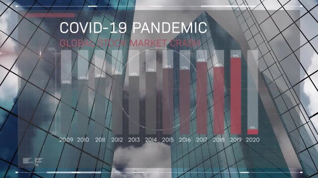 Animation of data processing over cityscape