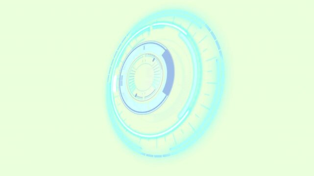 Animation of clock moving fast and scope scanning on white background