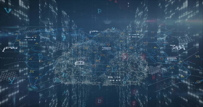 The video shows a scanning animation, numbers, and an online security padlock