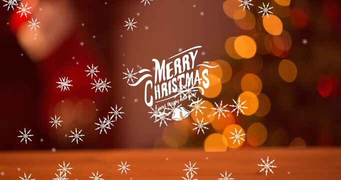 Merry christmas and happy new year text banner with bell icon on black background