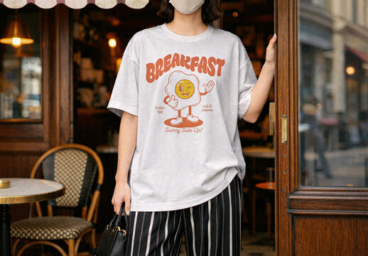 Caffe Lifestyle T-Shirt Mockup