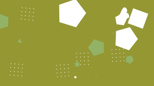 Abstract motion graphic with colorful hipster memphis style geometric shapes and patterns