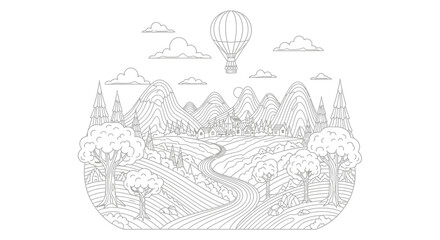 Hot air balloon flying high freely. © Rondo