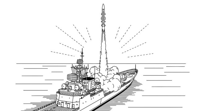 Large Warship Naval Vessel Ocean.