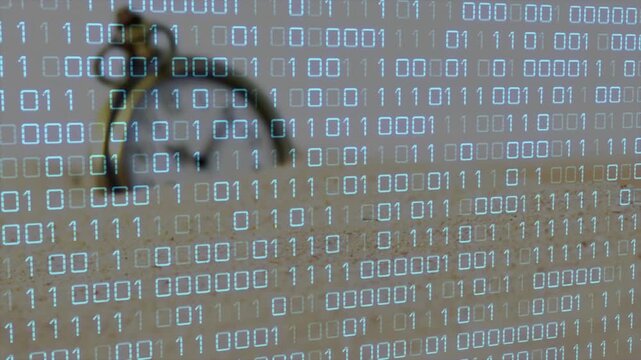 Binary grid fading, pocket watch emerging left, face sharpening to reveal brass watch for contrast