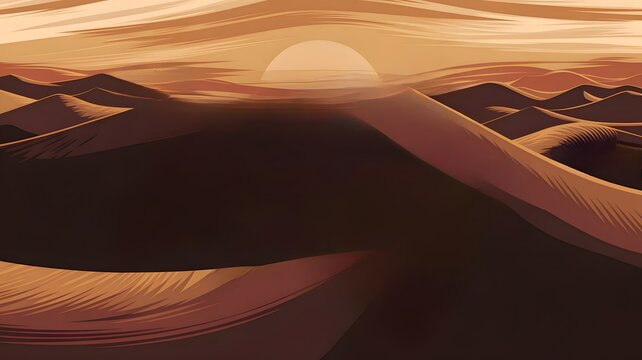 Beautiful desert sunset with perfect copy space providing an empowering positive energy and serving as great background for inspirational quotes offering peaceful vibes