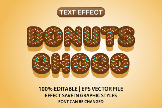 donuts chocho 3d editable text effect