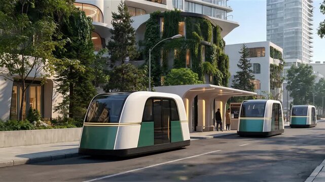 Driving_001.mov	Autonomous electric shuttle arriving at a modern sustainable urban transportation hub with vertical gardens.