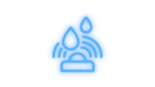 Glowing neon smart humidifier icon isolated on transparent background. Air quality sensor. Aroma diffuser. Water control device. IoT.