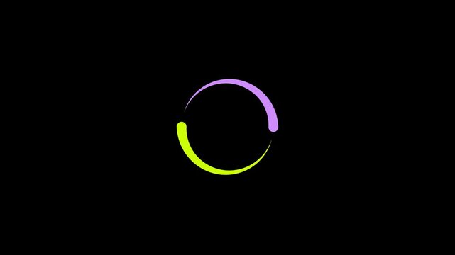 Loading circle animation, Animation spinning load icon on black background.4k video