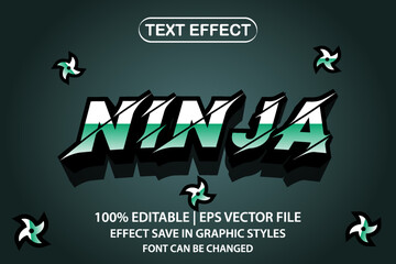 ninja 3d editable text effect © Md