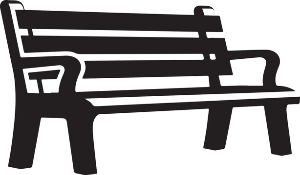 Vector black park bench icon