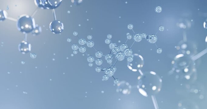 Procainamide rotating 3D model of antiarrhythmic drug, seamless looped video
