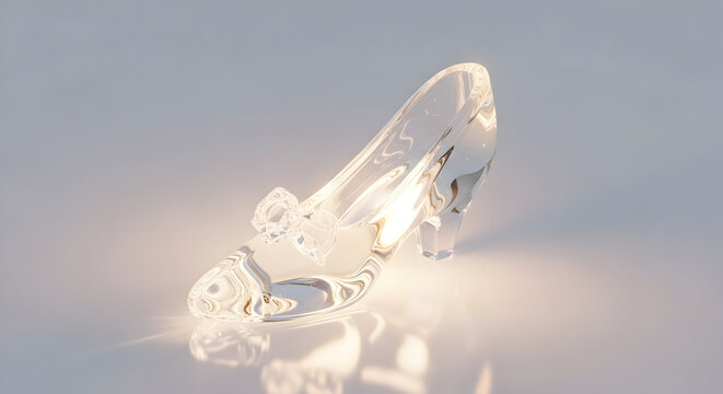 Sparkling glass slipper with delicate embellishments