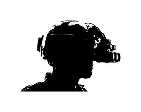 Professional VR Headset User Silhouette
