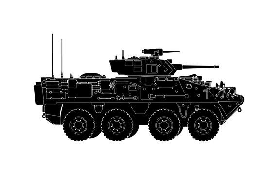 Military Armored Vehicle Vector Illustration
