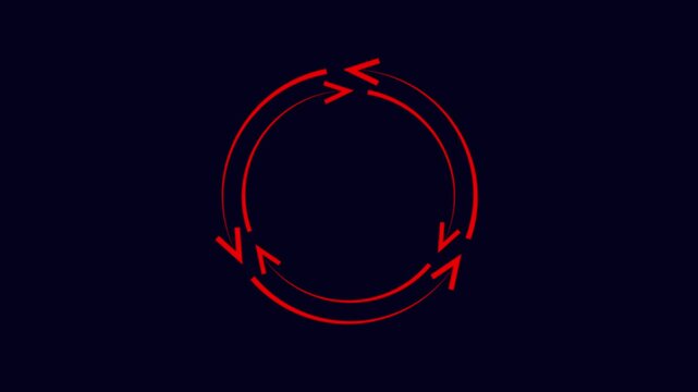 Circular arrows indicating continuous movement or rotation in a looped direction.
