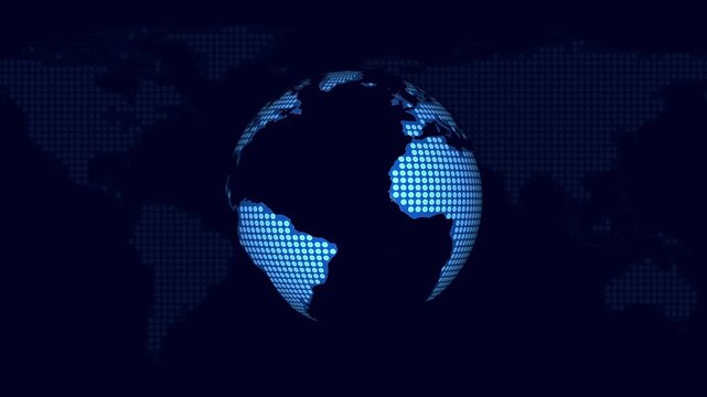 Digital globe symbolizing interconnected global technology networks and data exchange