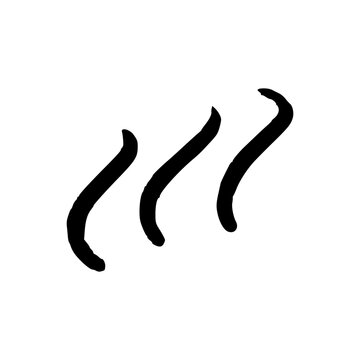 Scent whiff, food aroma or smell symbol. Doodle style hand drawn object. Simple isolated outline.
