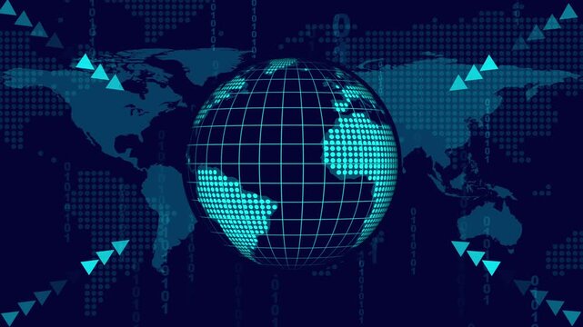 Digital globe showcasing interconnected global network infrastructure.