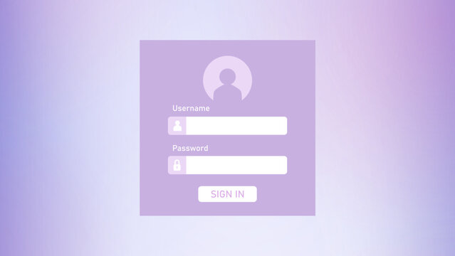 Account login form. Username and password input form. Logging in screen to an online service. User authorization interface UI vector elements.