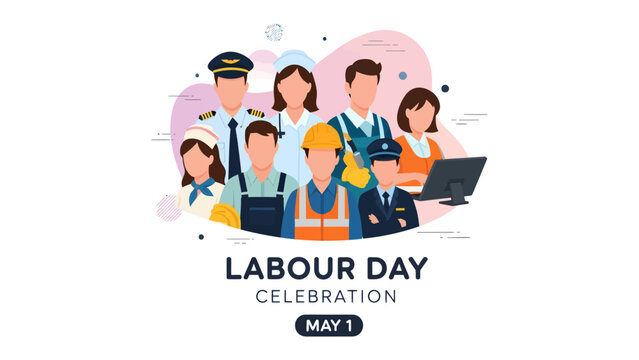 Labour Day Celebration: A diverse group of essential workers come together, embodying the spirit of labor and dedication, celebrating the contributions of workers everywhere. 