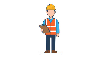 Construction Inspector: A diligent construction inspector, clad in safety attire, stands with a clipboard, symbolizing meticulous oversight and dedication to quality in construction. © Karima