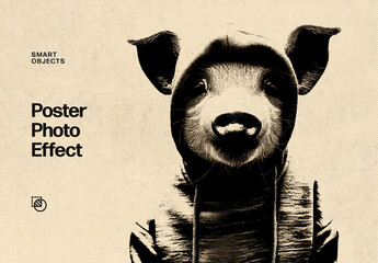 Halftone Photo Effect Mockup