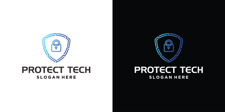 Cyber Security Shield Logo with Padlock Icon.