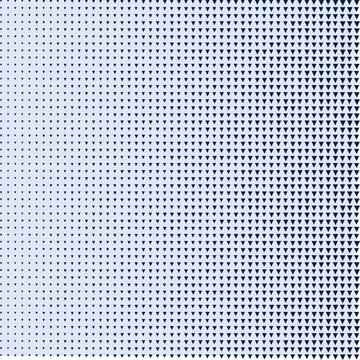 A blue triangle halftone pattern creates a unique gradient texture.