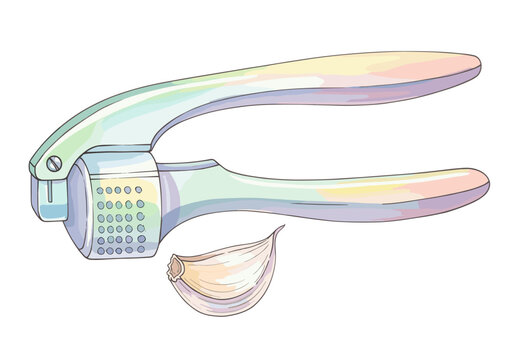 Modern kitchen tool for mincing garlic cloves with a single press