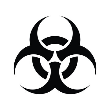 Minimalist biohazard symbol silhouette. isolated on White Background